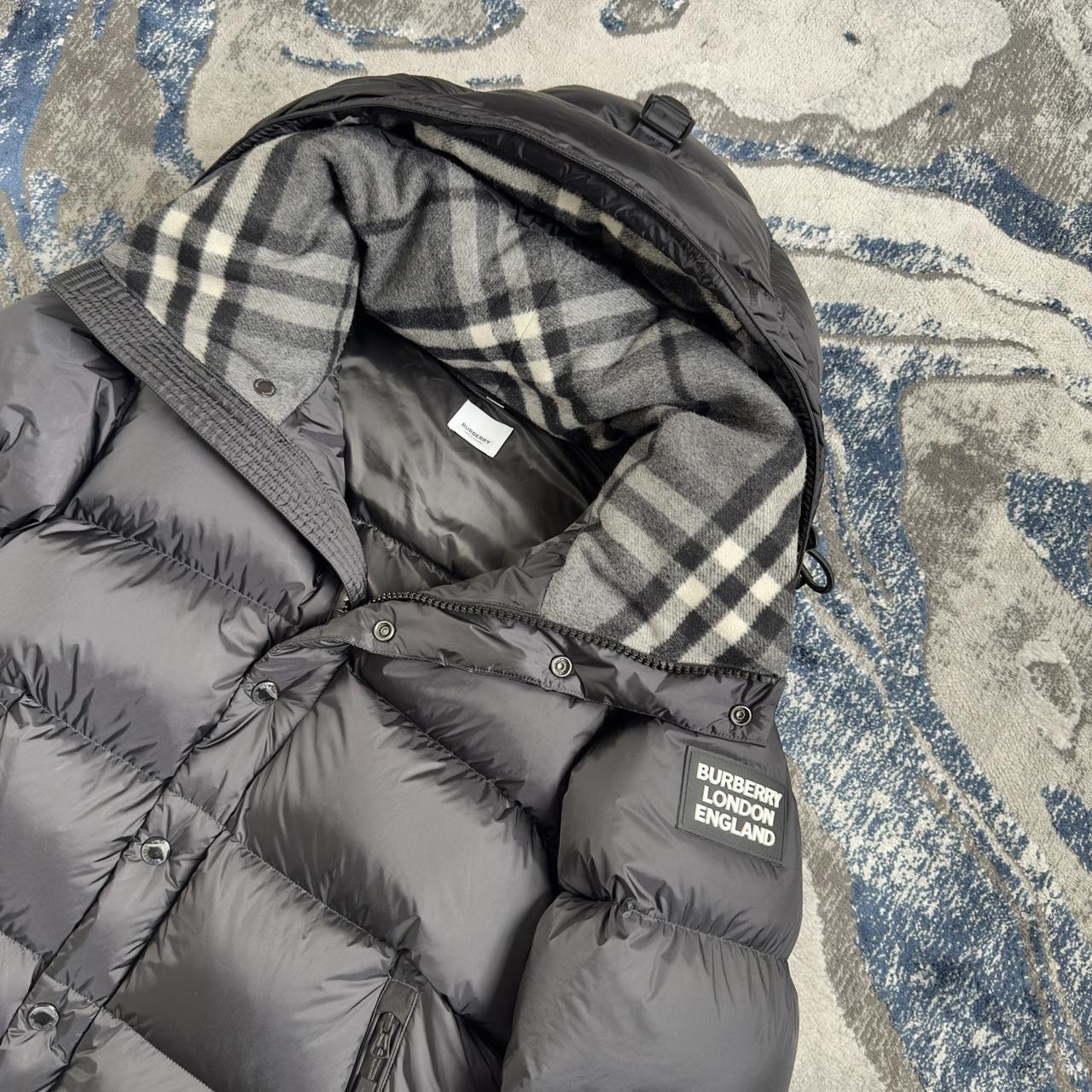 Check Down Jacket in Black