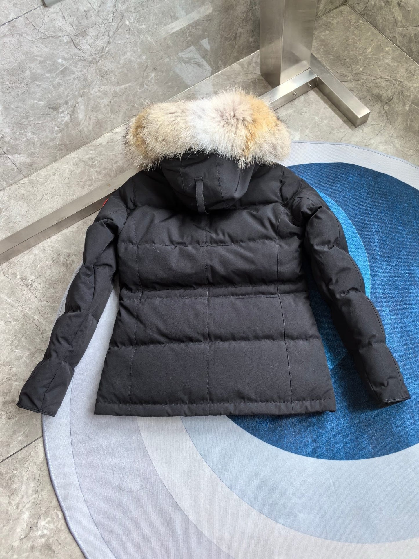 Women’s Down Jacket with Fur in Black