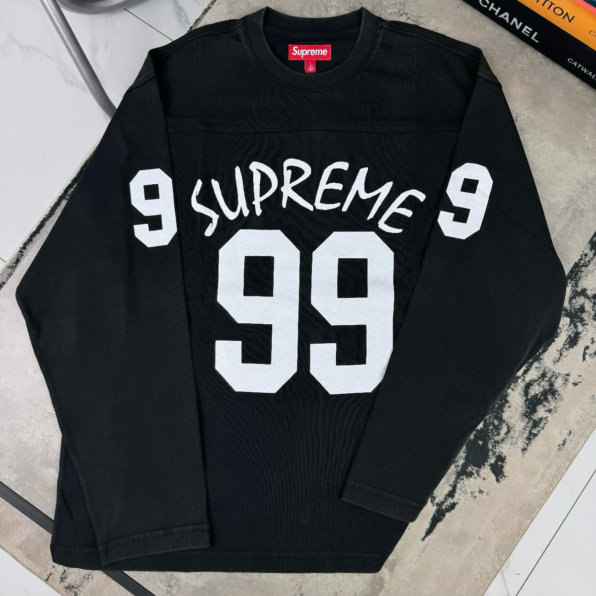 S Long Sleeve Top in Black