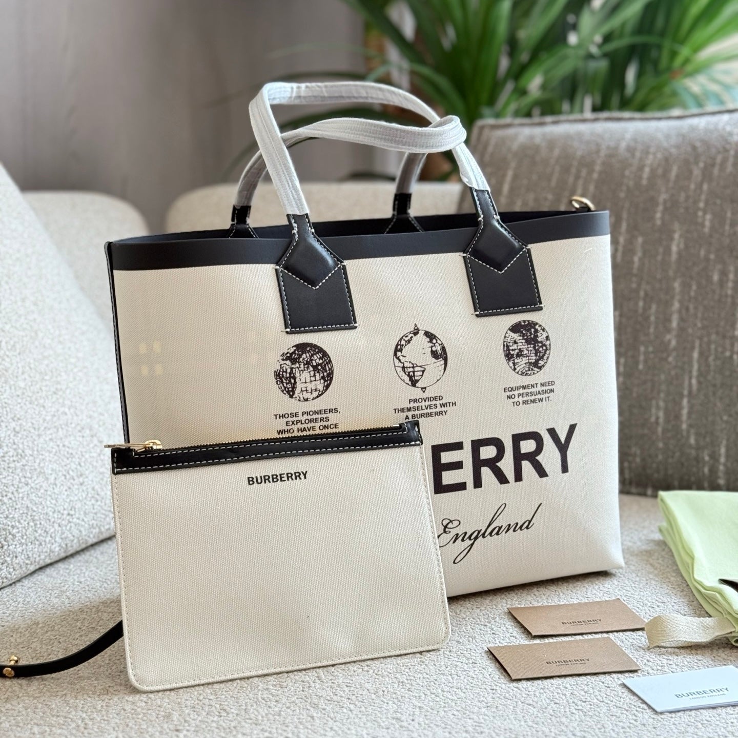 Check Label Print Tote Bag