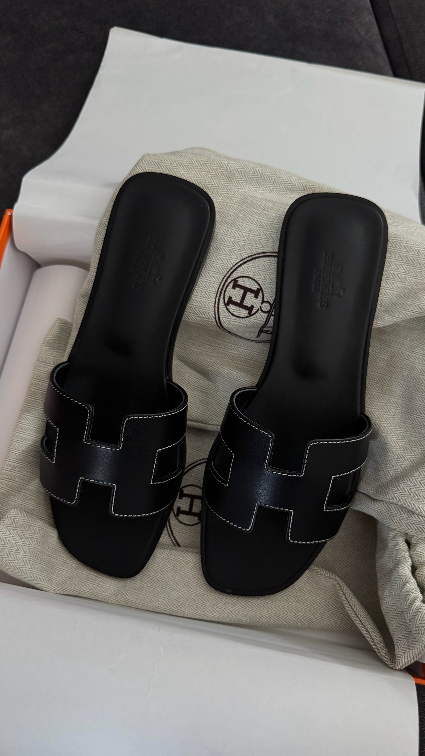 H Sandals in Black