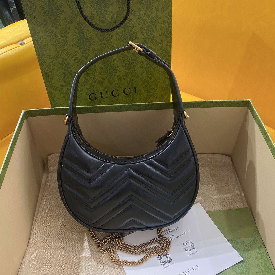 GG Half Moon Bag in Black