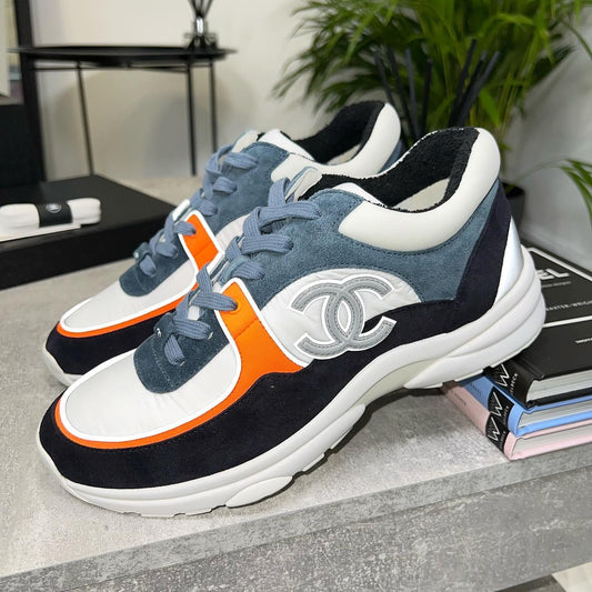 CC Trainers in White/Blue/Orange