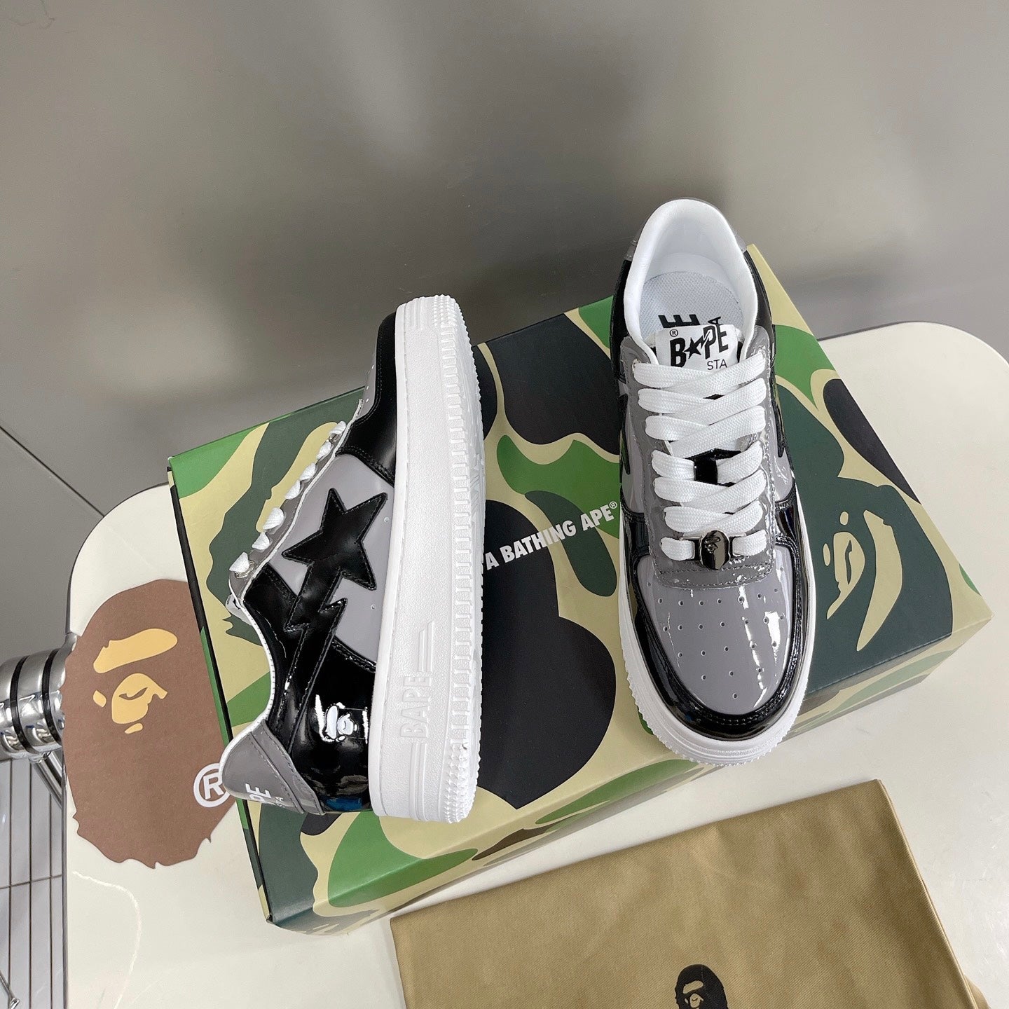 Bapesta in Black/Grey