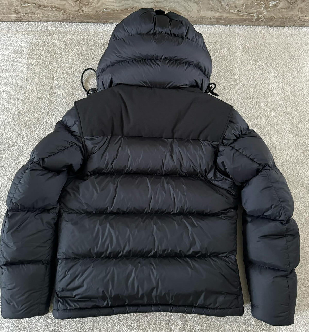 Check Down Jacket in Black