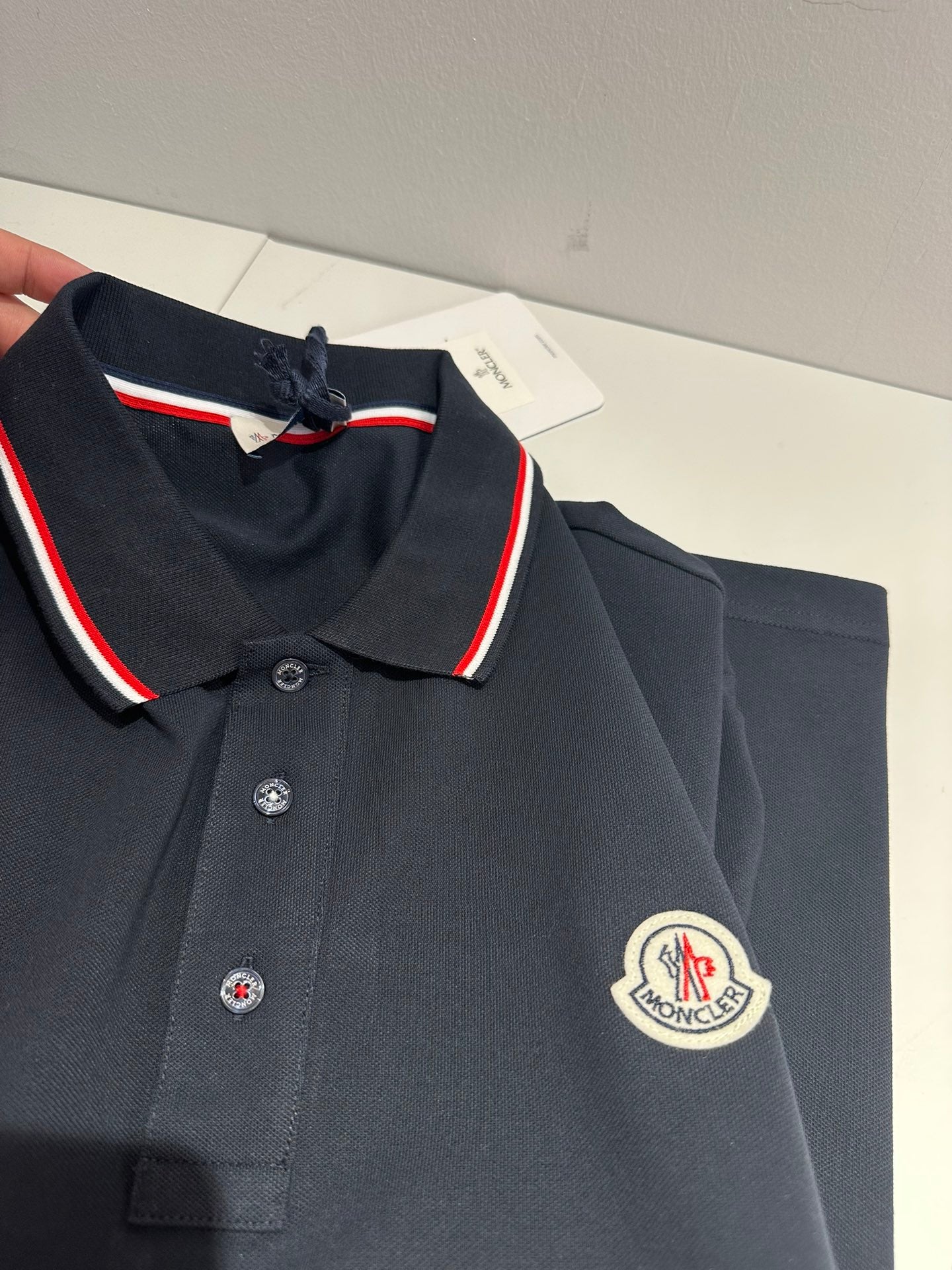 M Long Sleeve Polo in Navy