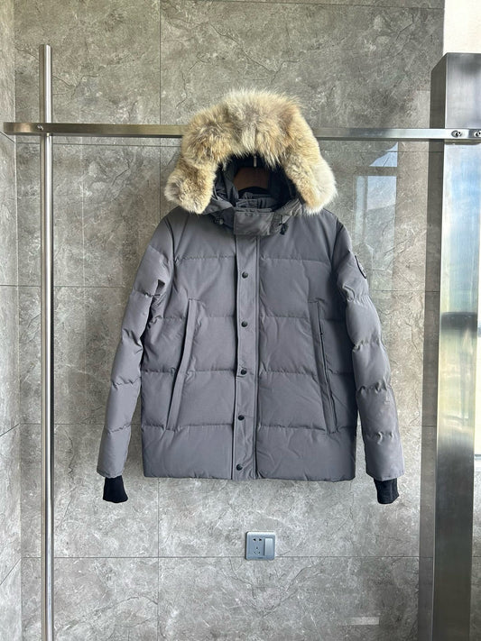 Down Jacket with Fur in Grey(Black Badge)