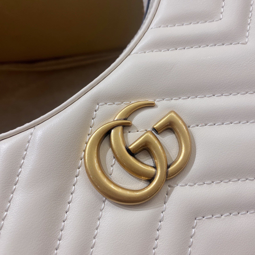 GG Half Moon Bag in White