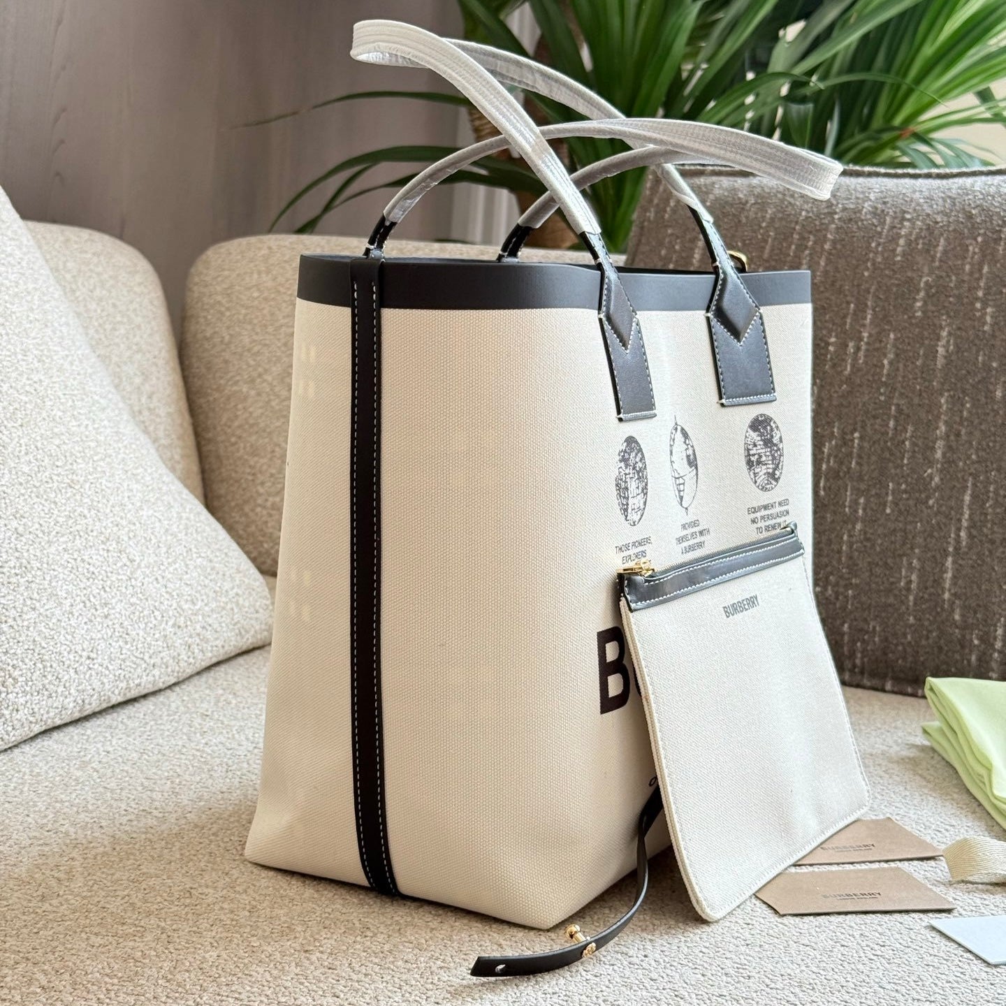 Check Label Print Tote Bag