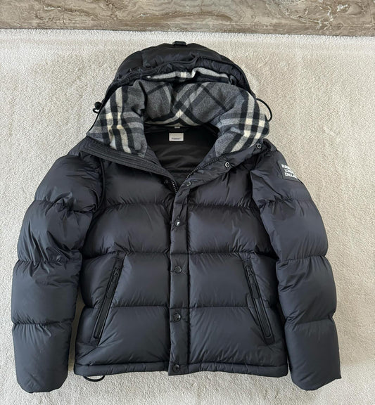 Check Down Jacket in Black