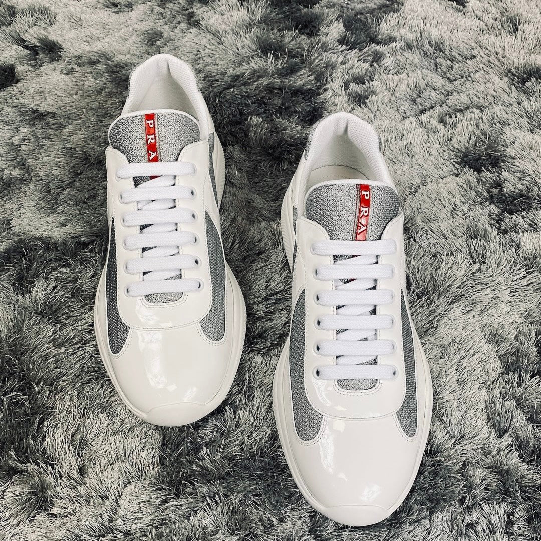 P Trainers in Patent White